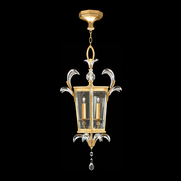 Beveled Arcs Gold Three-Light Lantern Pendant, image 1