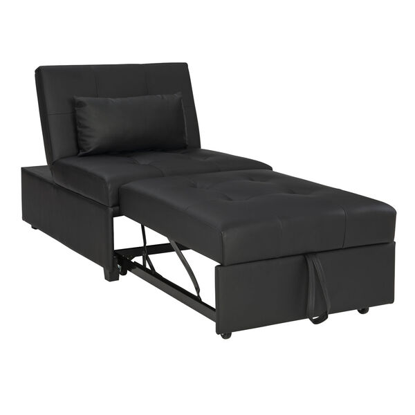 Boone Black Faux Leather Sofa Bed, image 3