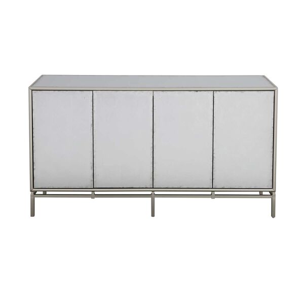 Zariyah Silver Leaf Cabinet with Four Doors, image 3