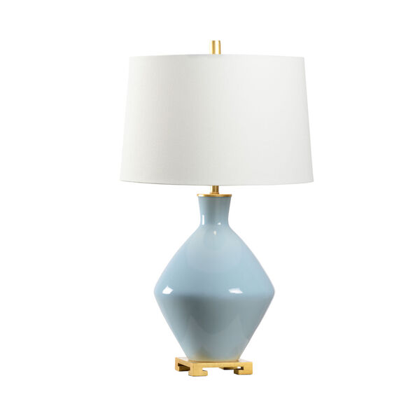 Blue and Off White One-Light  Skylar Lamp, image 1