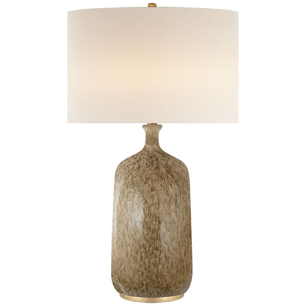 Culloden Table Lamp in Marbleized Sienna with Linen Shade by AERIN, image 1