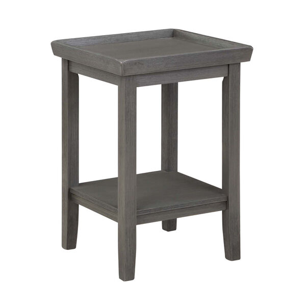 Ledgewood Wirebrush Dark Gray End Table with Shelf, image 1