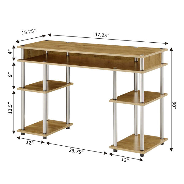 Designs2Go English Oak Student Desk with Shelves, image 6