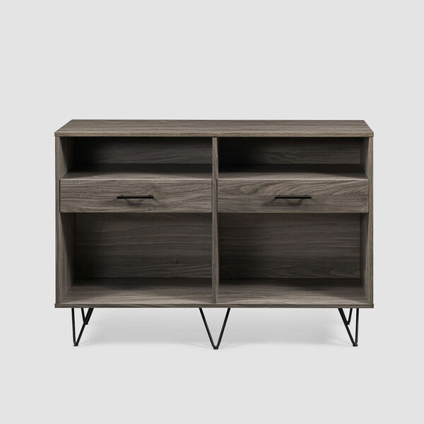 Croft Slate Gray Hairpin Leg Two-Drawer Entry Console, image 2