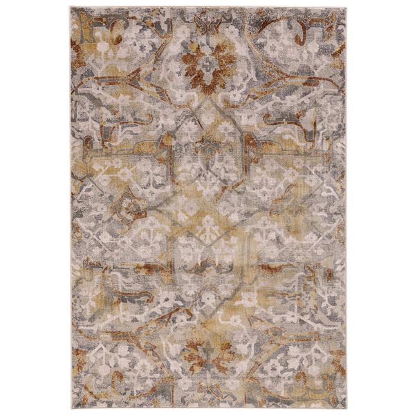 Cannes Gray Yellow Ivory Area Rug, image 1