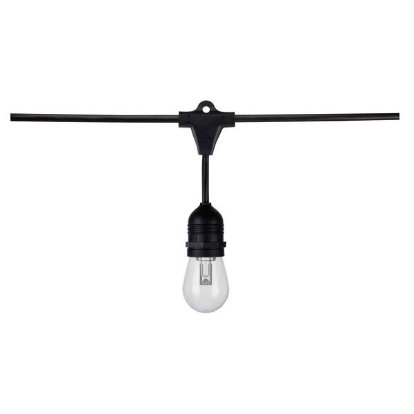 Black 48-Foot LED String Light Fixture, image 2