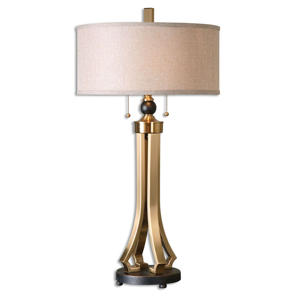 Selvino Brushed Brass Two-Light Table Lamp, image 1