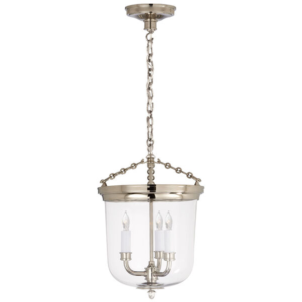 Merchant Lantern in Polished Nickel with Clear Glass by Thomas O'Brien, image 1