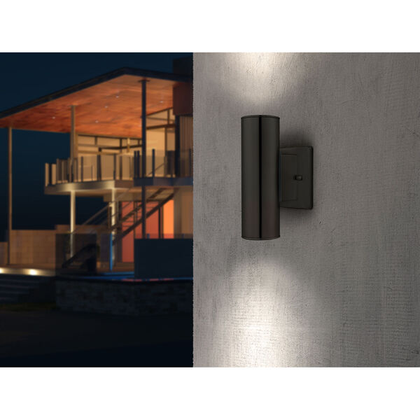 Riga Matte Black Two-Light Outdoor Wall Sconce, image 2