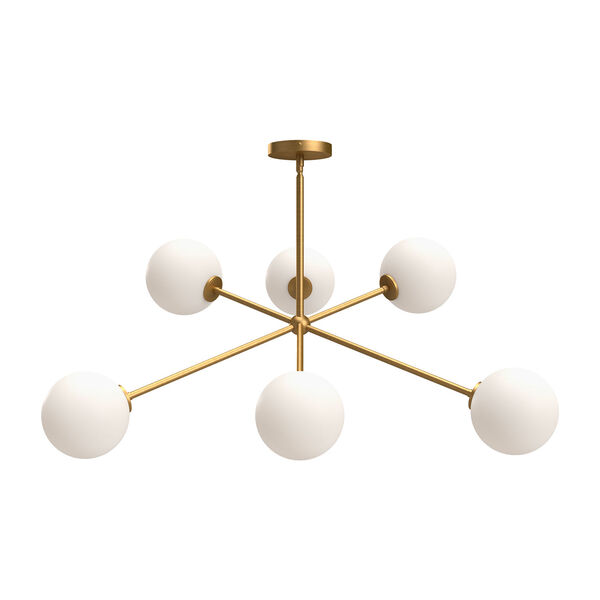 Cassia Six-Light Chandelier with Opal Glass, image 1