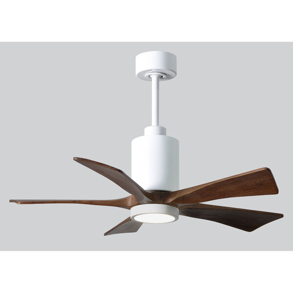 Patricia-5HLK Gloss White and Walnut 42-Inch Integrated LED Paddle Fan with Light Kit, image 2