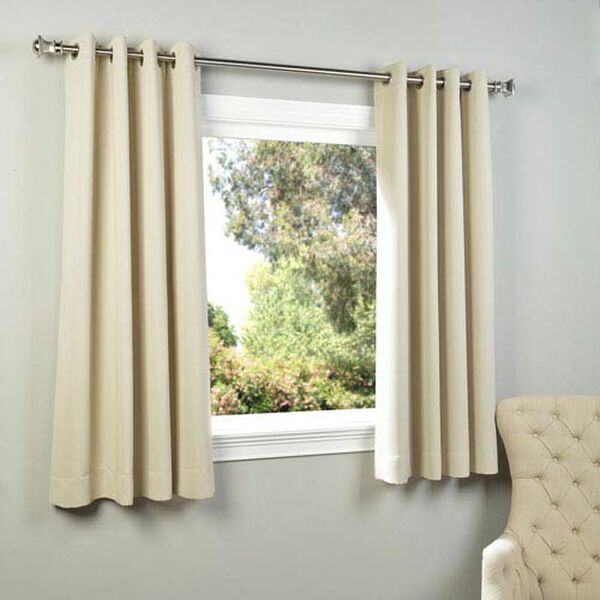 Ivory 63 x 50-Inch Grommet Blackout Curtain Panel Pair, image 3