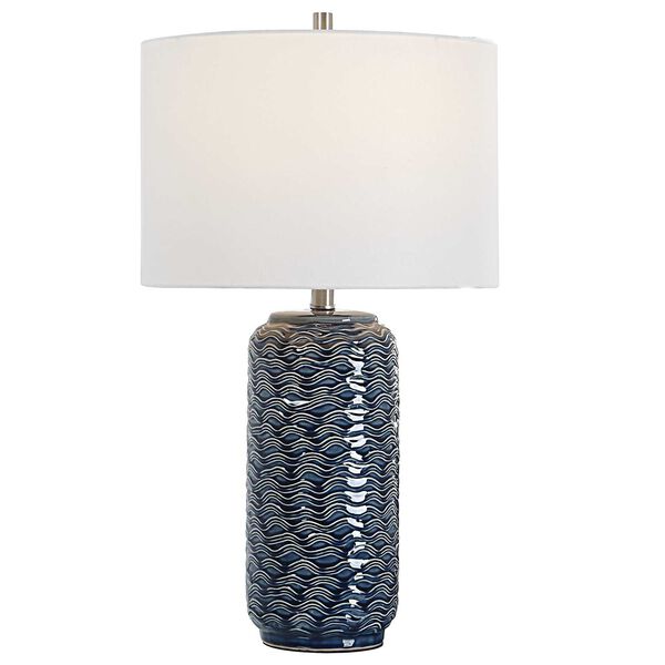Afton Blue Waves One-Light Table Lamp, image 1