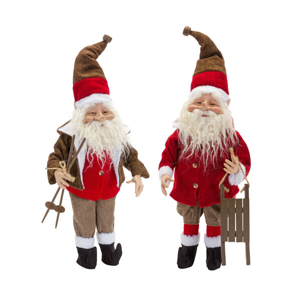 Brown Santa Figurine , Set of Two, image 1