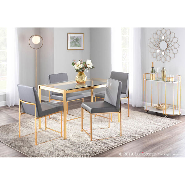 Fuji Gold and Grey High Back Dining Chair, Set of 2, image 3