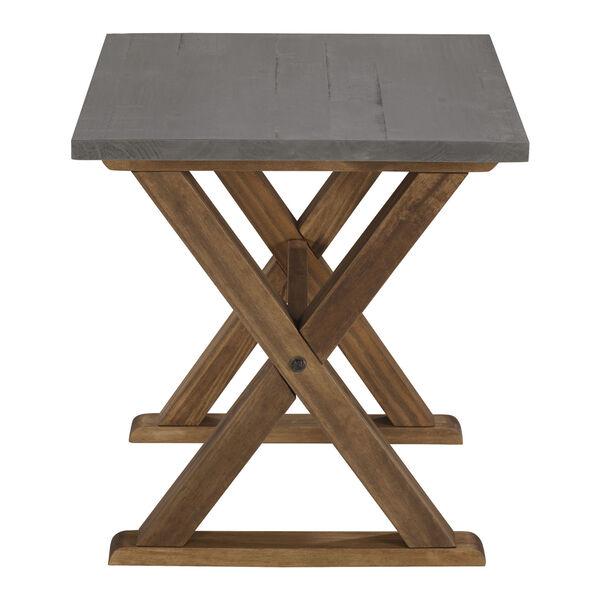 Robin Grey and Brown X Leg Solid Wood Side Table, image 5