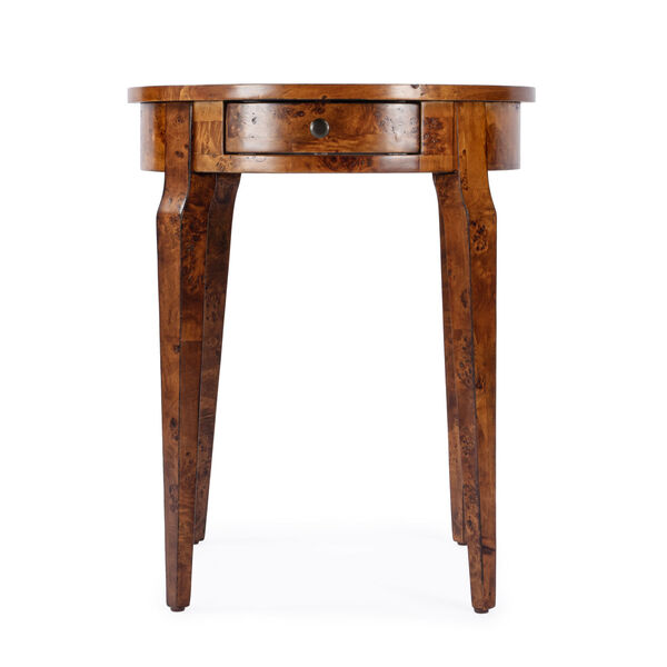 Archer Light Burl Side Table with Drawer, image 1