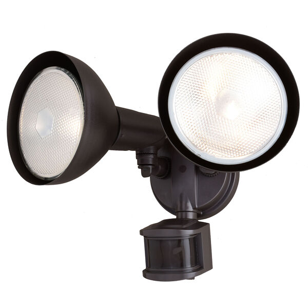 Bronze Two-Light Motion Sensor Outdoor Security Flood Light, image 1