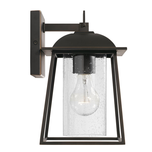 Durham Oiled Bronze Seven-Inch One-Light Outdoor Wall Lantern with Clear Seeded Glass, image 4