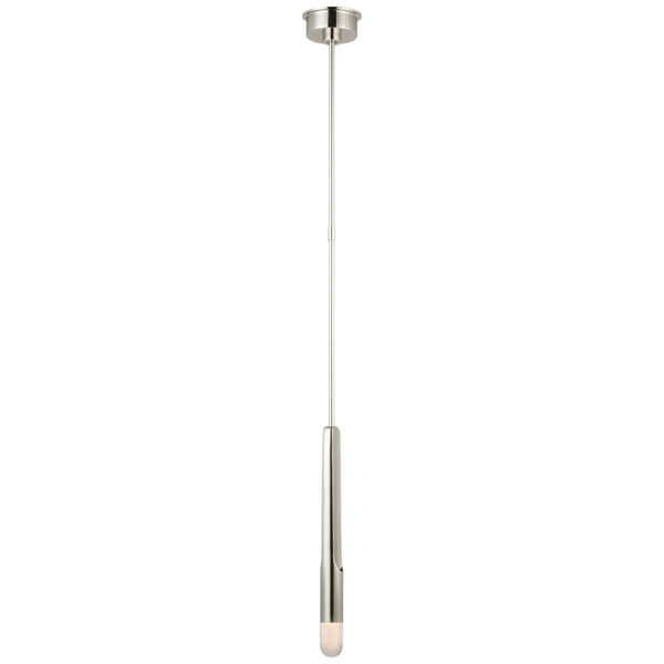 Verso Mini Single Pendant in Polished Nickel with Clear Glass by Kelly Wearstler, image 1