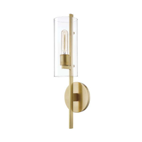 Ariel Aged Brass One-Light Wall Sconce, image 1