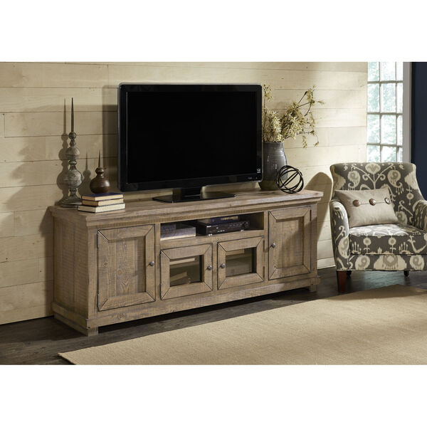 Willow Weathered Gray 74-Inch Entertainment Console, image 1