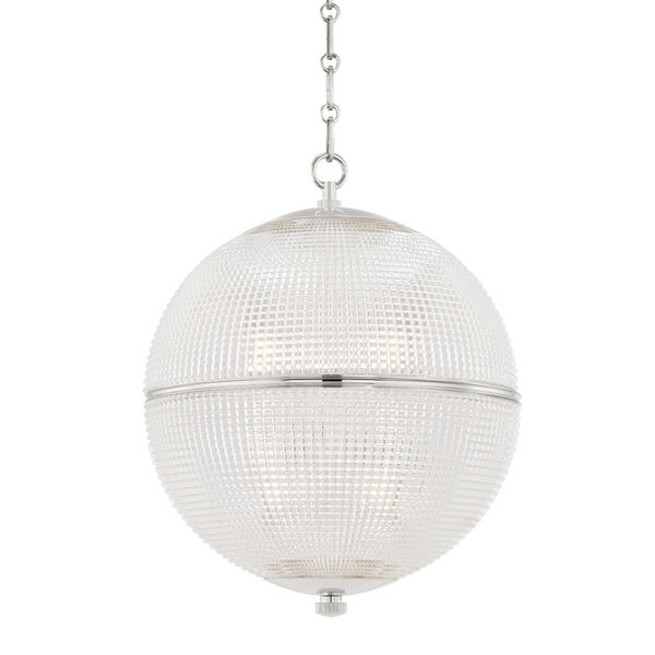 Sphere No. 3 Polished Nickel One-Light 12-Inch Pendant, image 1