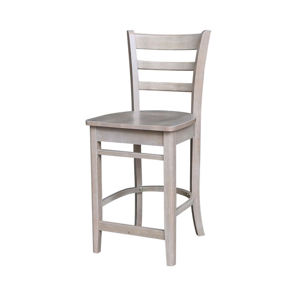 Emily Washed Gray Taupe Counter Stool, image 1