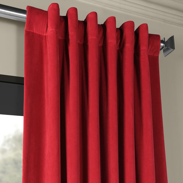 Moroccan Red Signature Blackout Velvet Single Panel Curtain-SAMPLE SWATCH ONLY, image 4