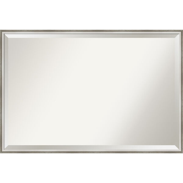 Lucie White and Silver Bathroom Vanity Wall Mirror, image 1