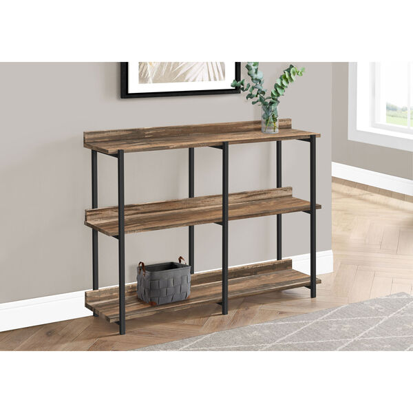 Brown 3-Tier Console Table, image 2