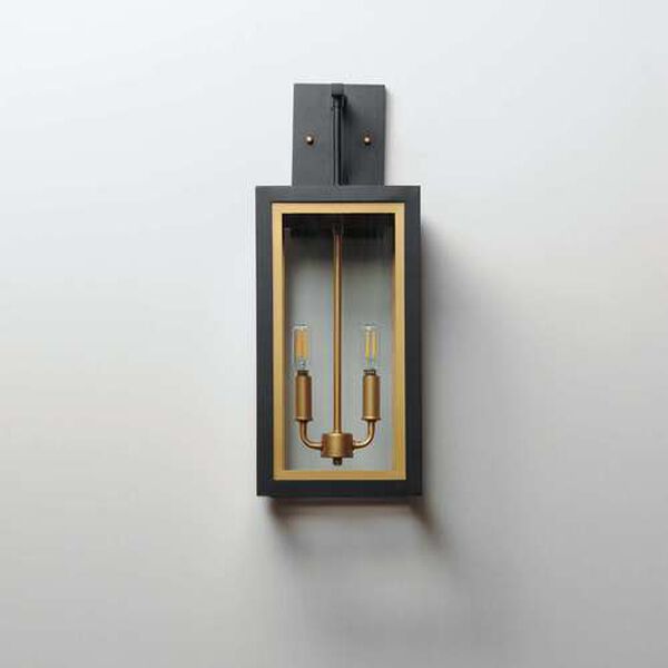 Neoclass Black Gold Two-Light Outdoor Wall Sconce, image 2