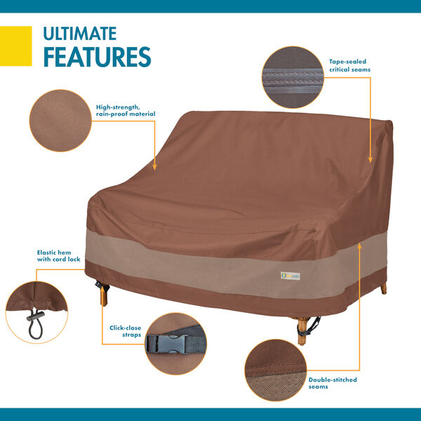 Ultimate Mocha Cappuccino 58-Inch Deep Loveseat Cover, image 3
