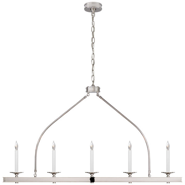 Launceton Large Linear Pendant in Polished Nickel by Chapman and Myers, image 1
