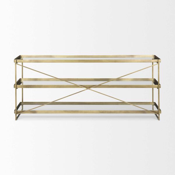 Trey Gold Metal with Glass Console Table, image 4