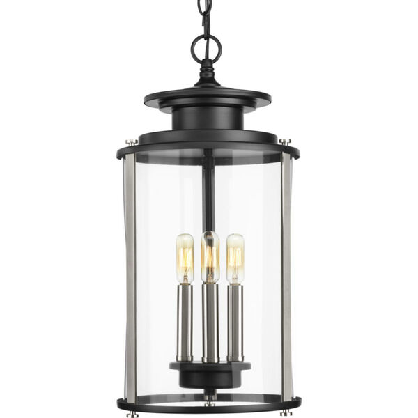 P550012-031: Squire Black Three-Light Outdoor Hanging Lantern, image 1