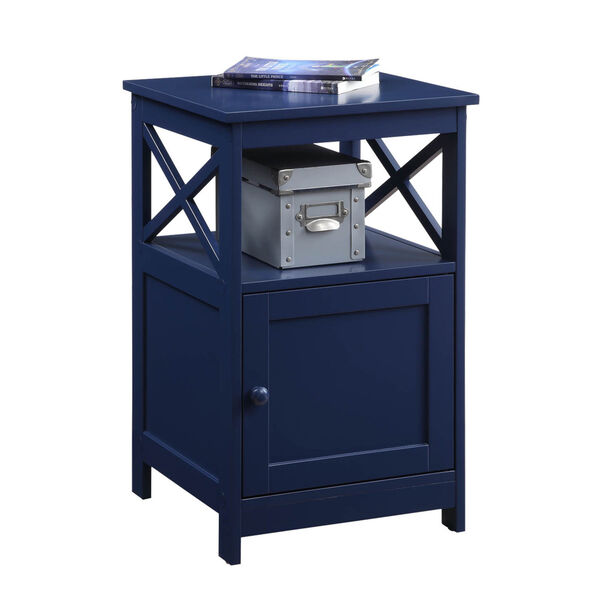 Oxford Cobalt Blue End Table with Cabinet, image 2