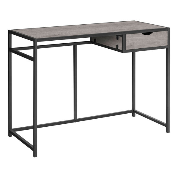 Dark Gray and Black Computer Desk, image 1
