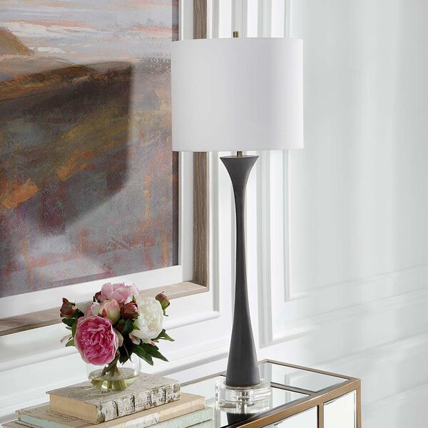 Fountain Black and Nickel Stone Buffet Lamp, image 3