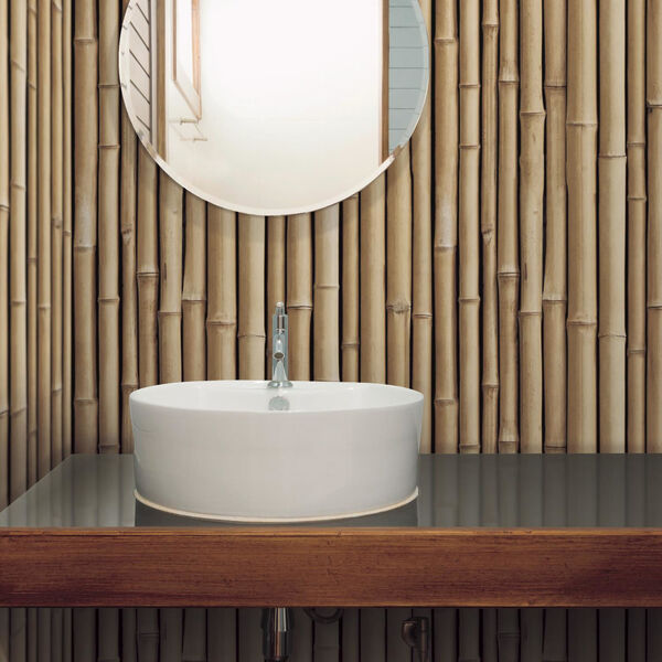 Bamboo Brown Peel And Stick Wallpaper, image 3