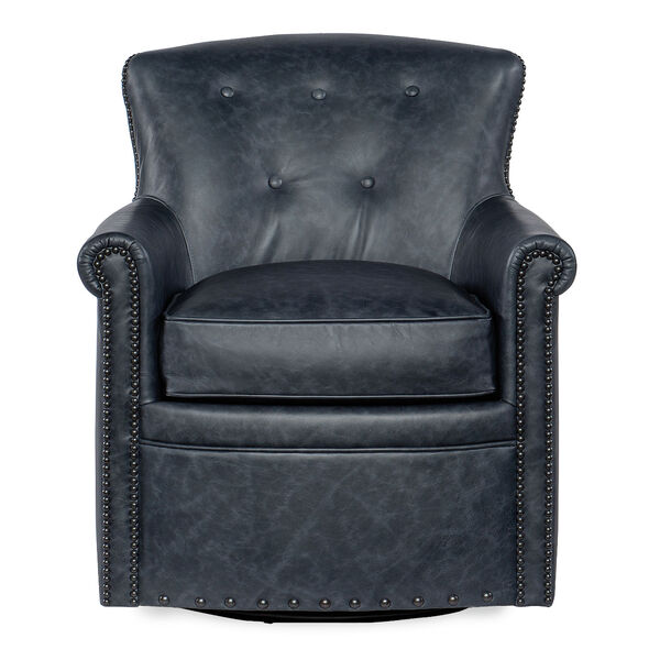 Dark Blue Swivel Club Chair, image 4