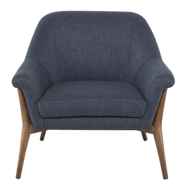 Charlize Denim Tweed and Walnut Occasional Chair, image 6