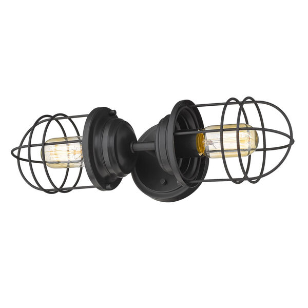 Seaport Matte Black Five-Inch Two-Light Wall Sconce, image 2