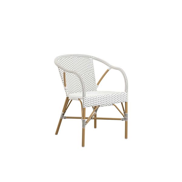 Alu Affaire Madeleine White, Cappuccino and Almond Outdoor Dining Arm Chair, image 1