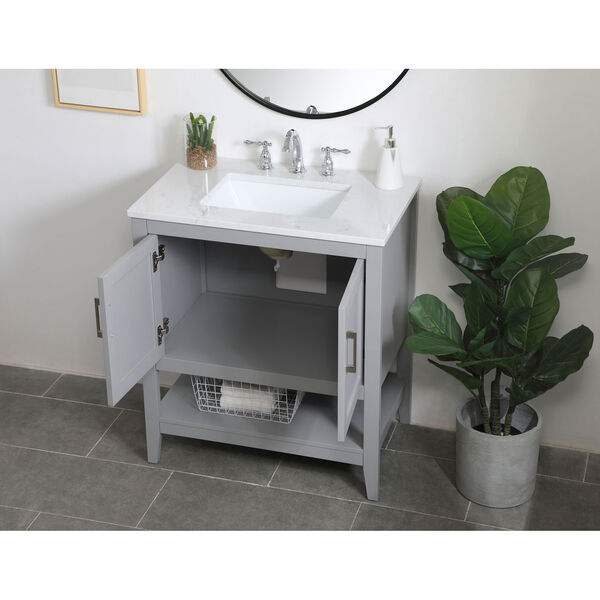 Aubrey Gray 30-Inch Vanity Sink Set, image 4