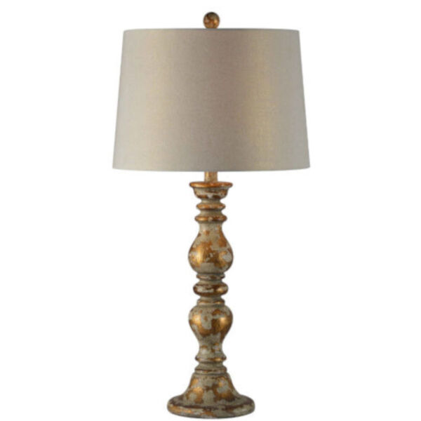 Hazel Distressed Gold and Cream One-Light Buffet Lamp Set of Two, image 1