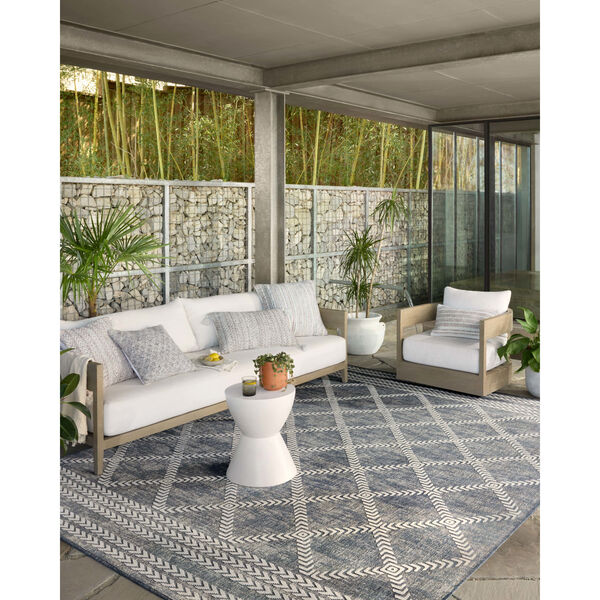 Rainier Denim and Ivory Patterned Indoor/Outdoor Area Rug, image 2