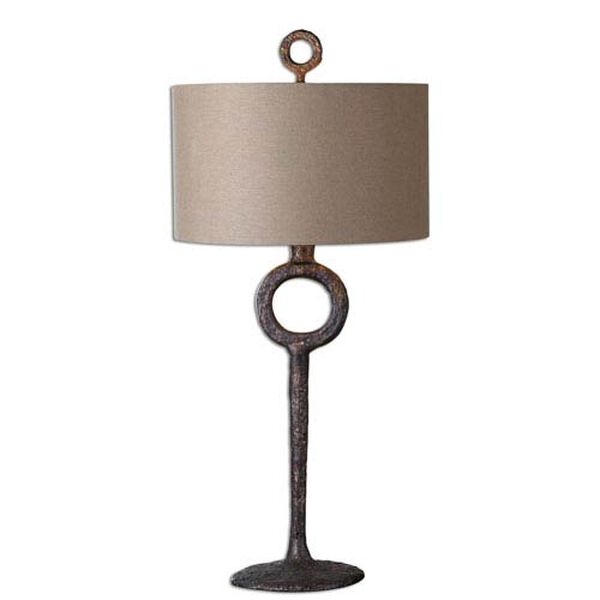 Quinton Cast Iron and Aged Rust Bronze Table Lamp, image 1