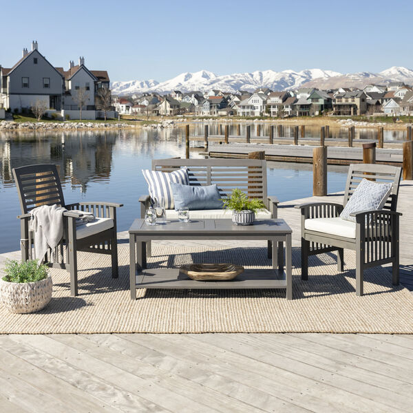 Gray Wash 24-Inch Four-Piece Classic Outdoor Chat Set, image 1