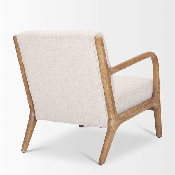 Cashel Medium Brown Wood and Beige Fabric Accent Chair, image 5